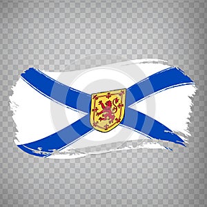 Flag of Nova Scotia brush strokes. Waving FlagÂ Nova Scotia Province of Canada on transparent background